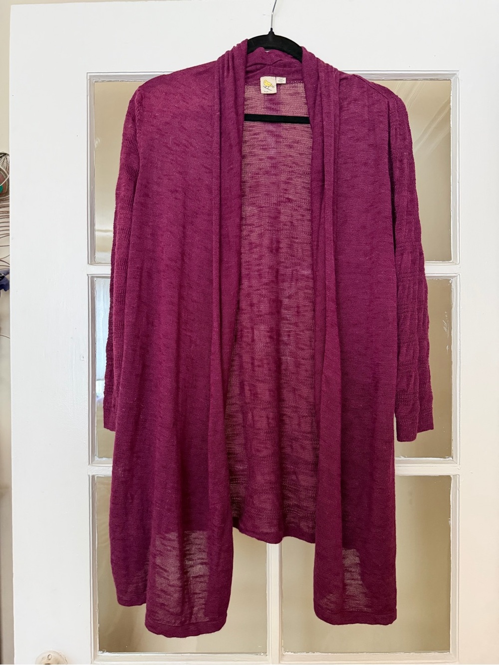 Anthropologie Open-Front Cardigan - Berry Plum